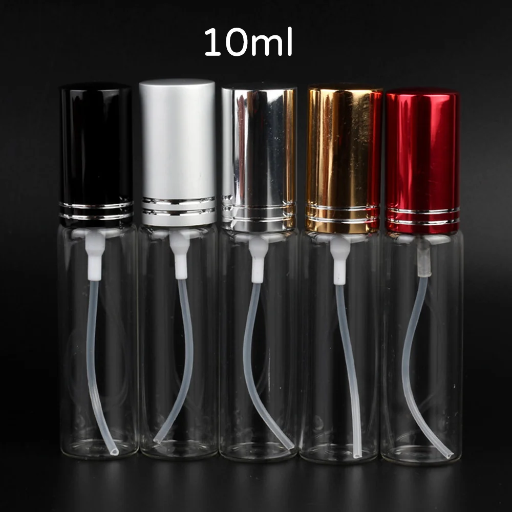 

10pcs Travel Glass Perfume Atomizer Empty Small Spray Bottles Cosmetic Spray Bottles with Random Color Refillable And Reusable