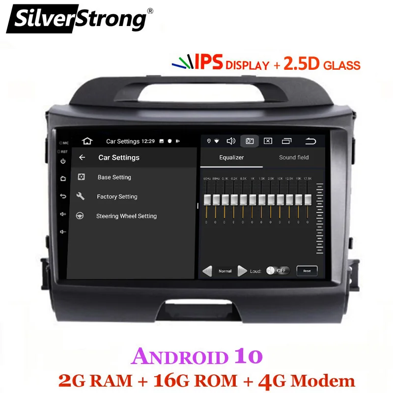 SilverStrong Автомобильный мультимедийный IPS Android 10 0 для KIA Sportage3 автомобильный DVD Радио