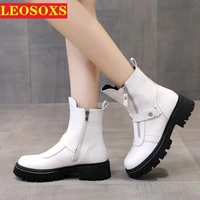 martin boots female british wind boots female spring and autumn cylinder 2021 new thin all match thick soles show thin boots