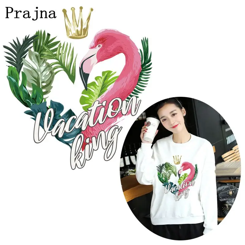 Праджня Фламинго король патч передачи тепла глажения ткани милые наклейки из