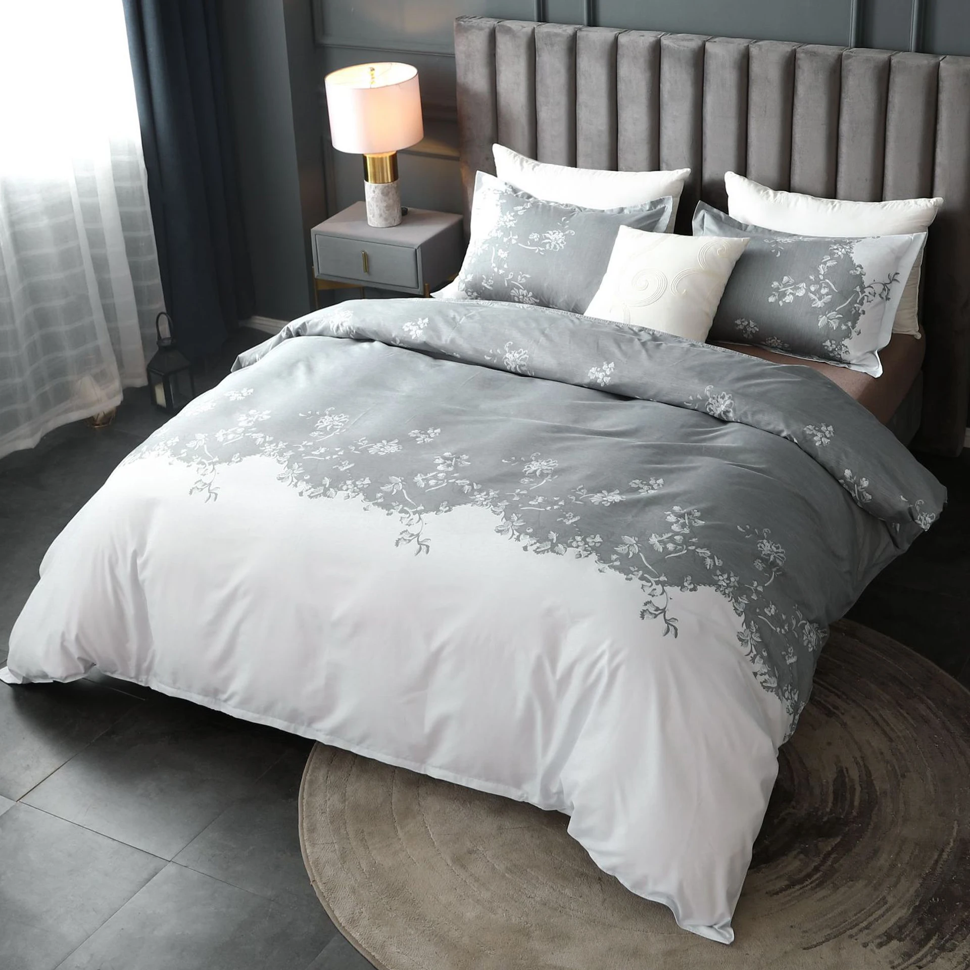 

Simple Luxury Queen King Size Bedding Sets Floral Printed Flower Bed Linen Duvet Cover Set Quilt Cover Bedclothes