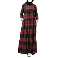 new spring autumn womens muslim dress cotton and linen hedging loose retro dress boubou long sleeve ladies robes femme 2021