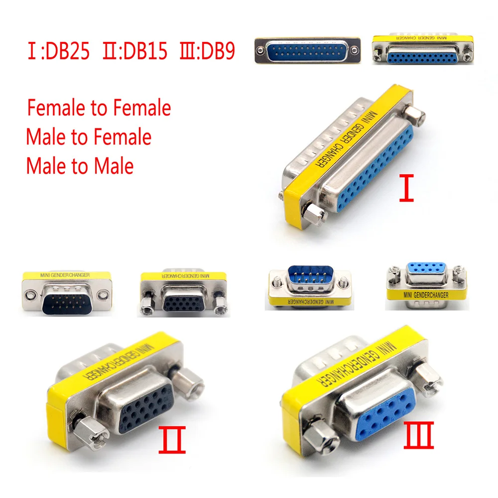 Серия дБ D SUB DB9 DB15 DB25 9/15/25 Pin типа папа Женская свадебная обувь на обоих концах для