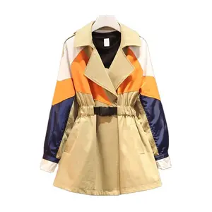 Тренчкот женский демисезонный длинный, ветровка с длинным рукавом, M68, 2022