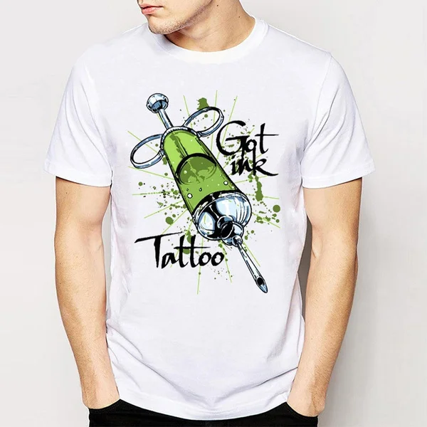 

Summer Retro Cool Rock&Roll Tees Men'S Tops T-shirt Got Ink Tattoo
