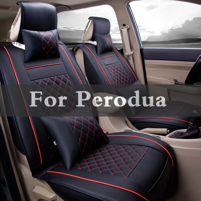 

1 Set Seat Mat Auto Seat Car Seat Cover Pu Fit Seat Protector Black/Gray For Perodua Kancil Nautica Viva Kelisa Myvi Kembara