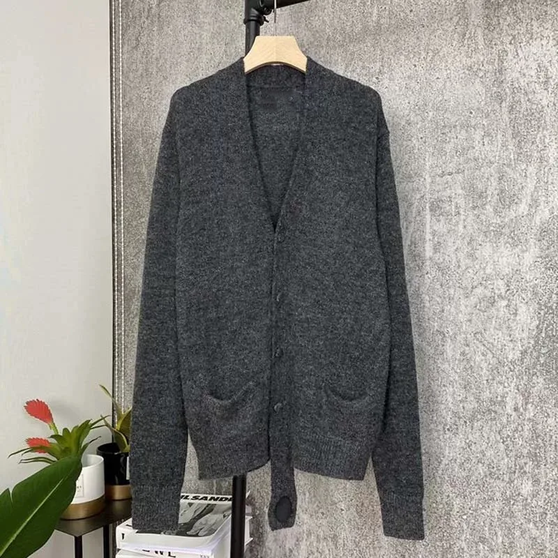 

Three Colors Sweater Women's V-neck Long Sleeve Autumn Winter Single Breasted Double Pockets Female Knit Cardigan Coat