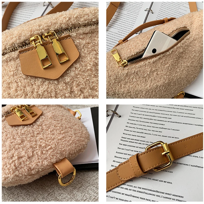 

Corduroy Saddle Bags Simple Small Messenger Bag Designer Lady Luxury Handbag Crossbody Bags for Women Cute Warm Hand Bag