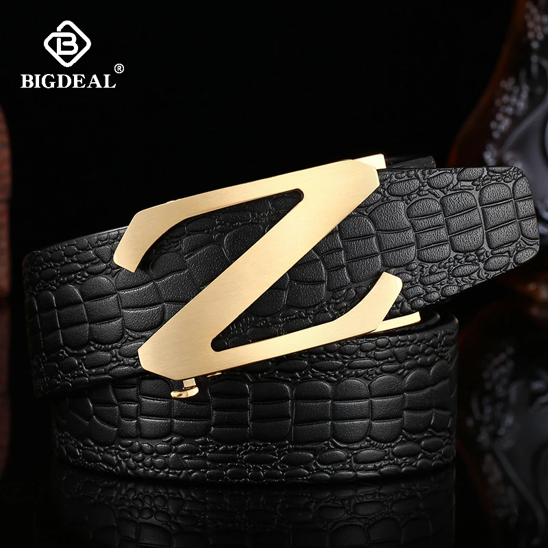 Мужской ремень из натуральной кожи модный мужской латуни с автоматической