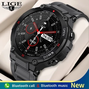 lige 2021 new smart watch men sport fitness bluetooth call multifunction music control alarm clock reminder smartwatch for phone free global shipping