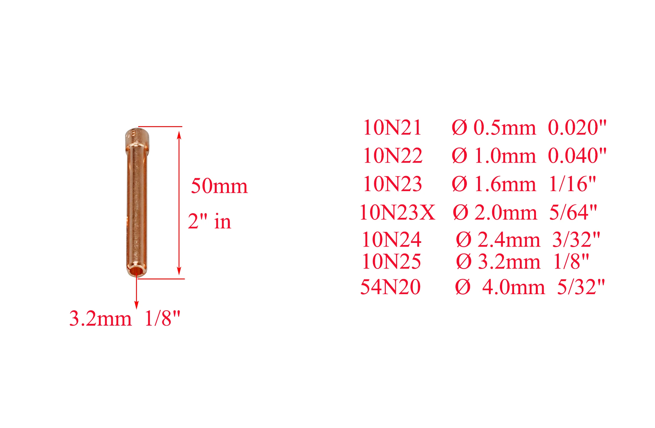 TIG коллеты 10N25 1/8 &quot3 2 мм подходит сварочный фонарь SR PTA DB WP 17 18 26 серии 10PK|tig collet|tig