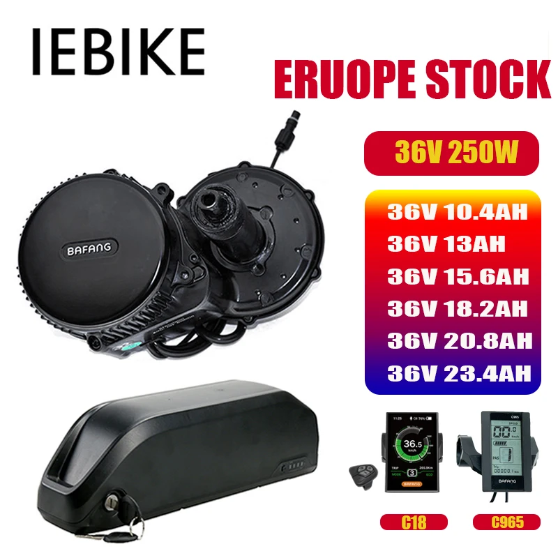 BBS01B 36V 250W Bafang середине приводной двигатель с Батарея 36V13AH 20AH комплект для переоборудования электрического велосипеда весело BBS01 Байк, способный преодолевать Броды для преобразования
