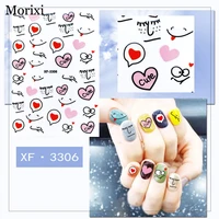 morixi nail art cartoon sticker for women children nail tips decoration back self glue manicure nail wraps xf001