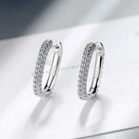 new fashion luxury dazzling hoop earrings geometric oval huggies purple crystal zircon stud charming earring piercing jewelry