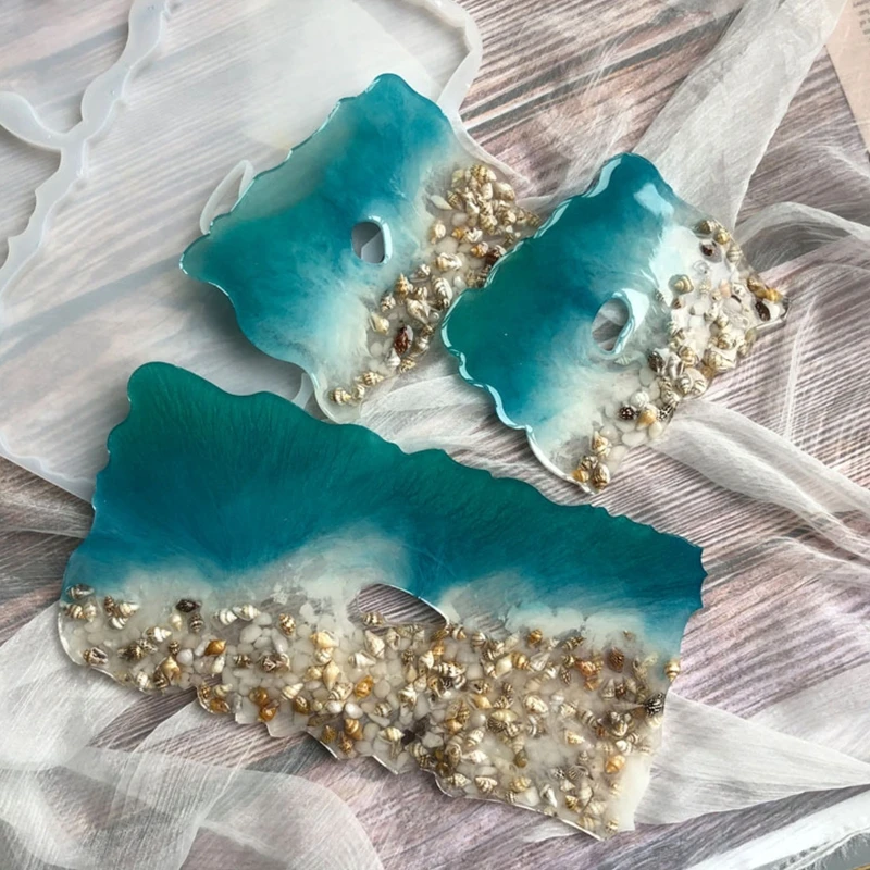 

DIY Epoxy Resin Mold Irregular Square Ornaments Home Decorations Silicone Mould J60E