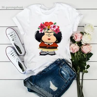 new women t shirt cute mafalda cartoon print tee shirt femme 90s harajuku kawaii femme tshirt high quality tops wholesale