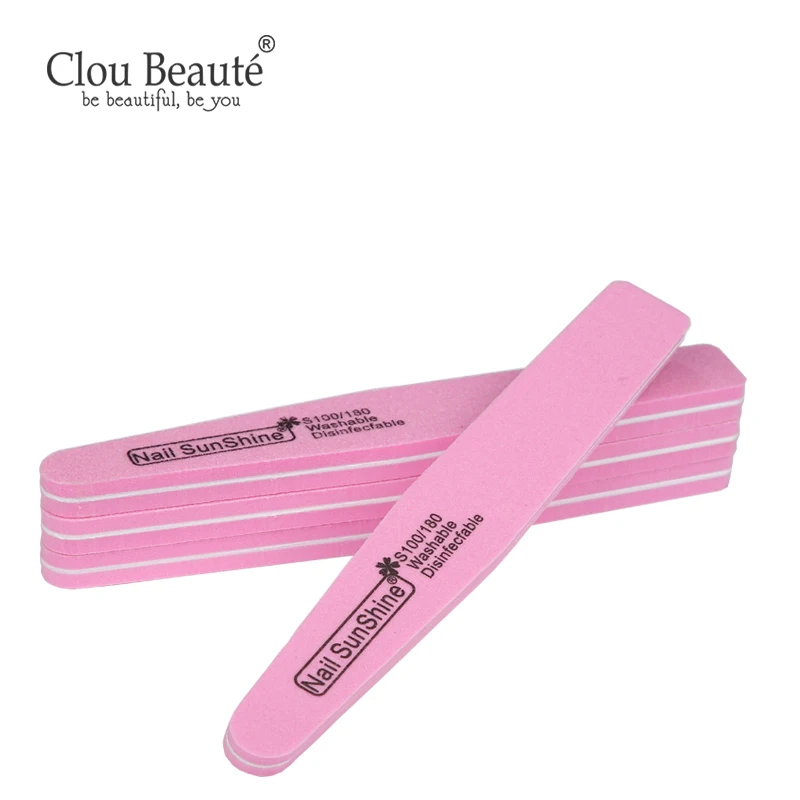 Пилка для ногтей Clou Beaute розовая губка полировки инструменты маникюра|Кисти