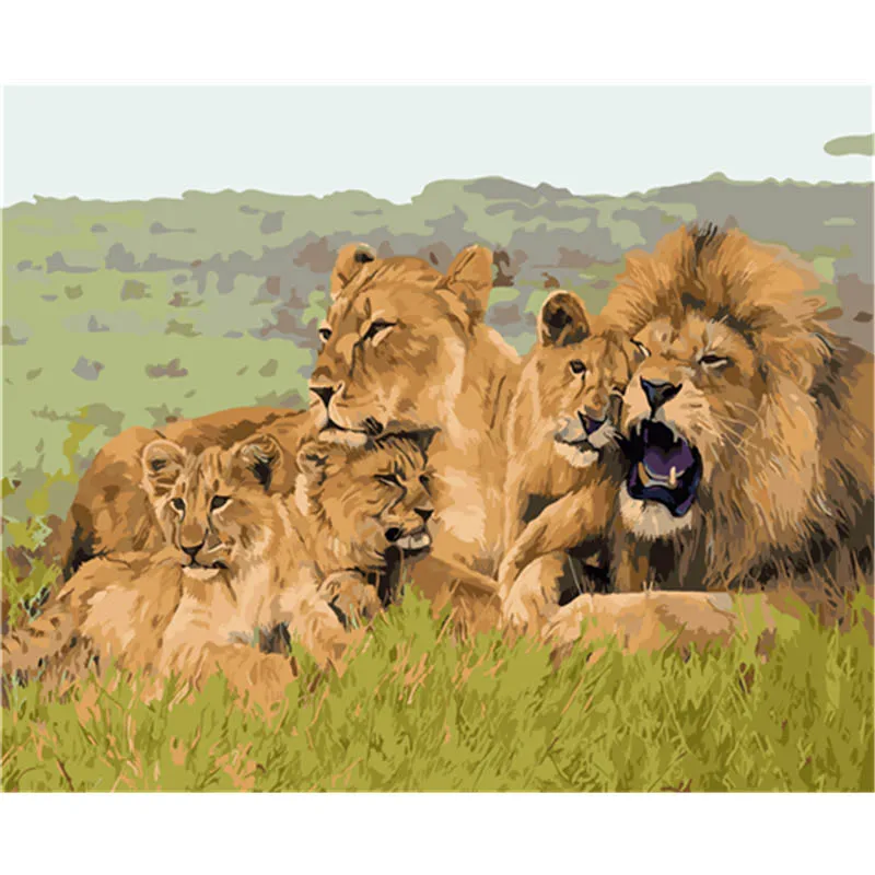 BAISITE DIY живопись по номерам ручная роспись холст Лев Современная Настенная