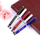 Шариковая указка 4 в 1, 50 шт.лот, светодиодная лазерная указка, стилус для сенсорного экрана для iPhone, iPad, Samsung, планшетов, бесплатный Пользовательский логотип