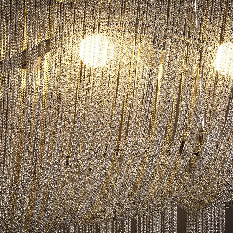 

Creative Loft Tassel Chain Chandelier Post Modern Living Room Restaurant Bedroom Lamp Duplex House Villa Lamps Lighting