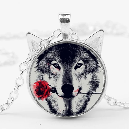 Style 5 SONGDA черное Скандинавское ожерелье Wiccan Wolf подвеска чокер Цепочка Воротник стекло кабошон с фото цепочка массивное ожерелье - Окраска металла: Style 5