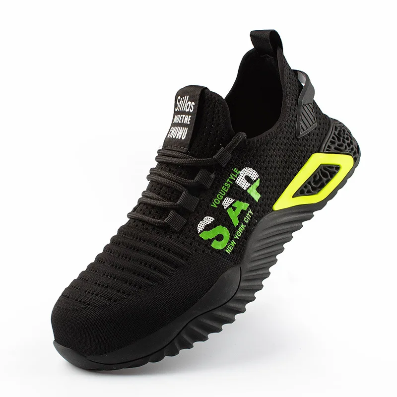 

2020 New Breathable Mesh Safety Shoes Men Light Sneaker Indestructible Steel Toe Soft Anti-piercing Work Boots Dropshipping