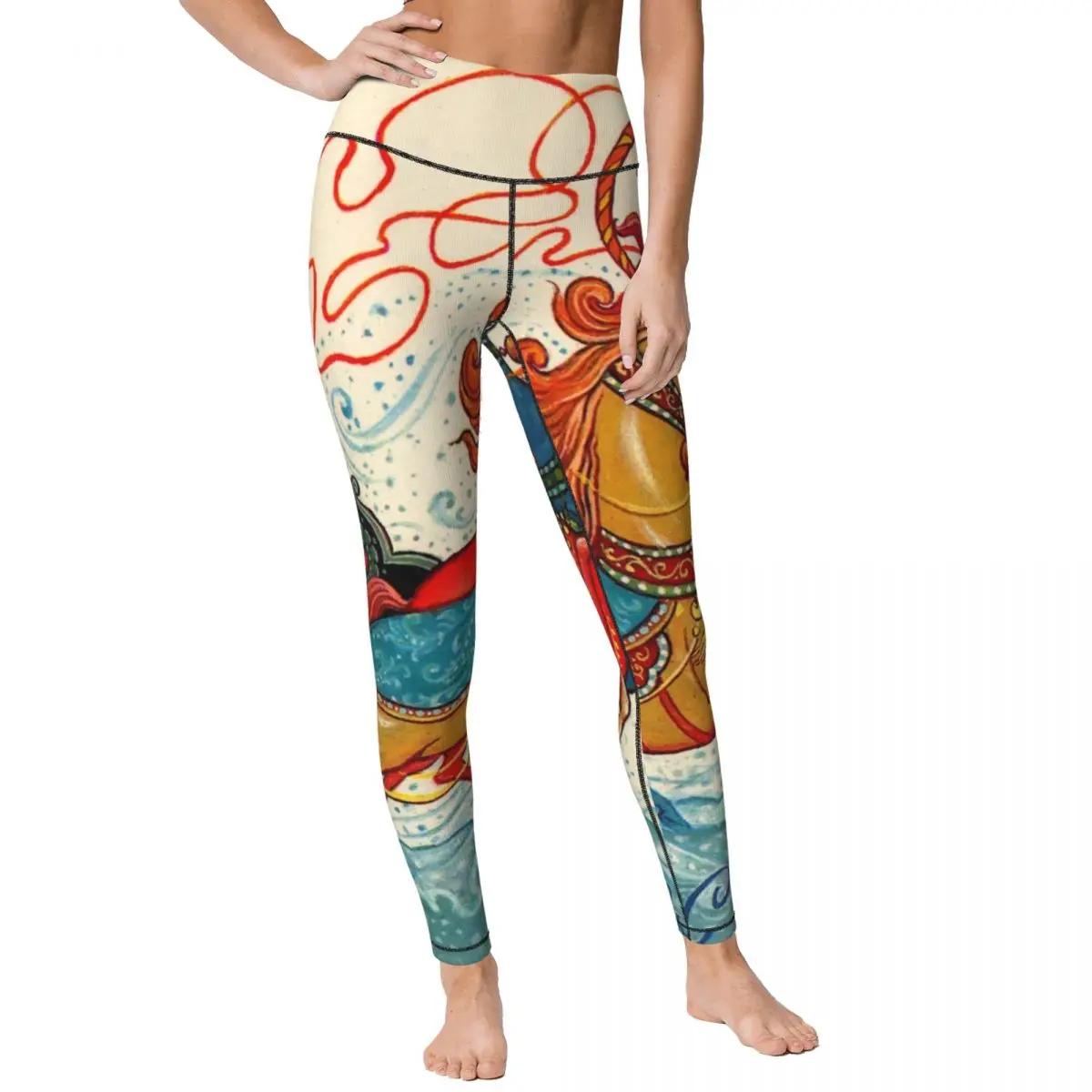 

Женские колготки для фитнеса, бега, йоги, штаны, Санта-Клаус, сани, высокой талией, энергетические спортивные Леггинсы для тренажерного зала