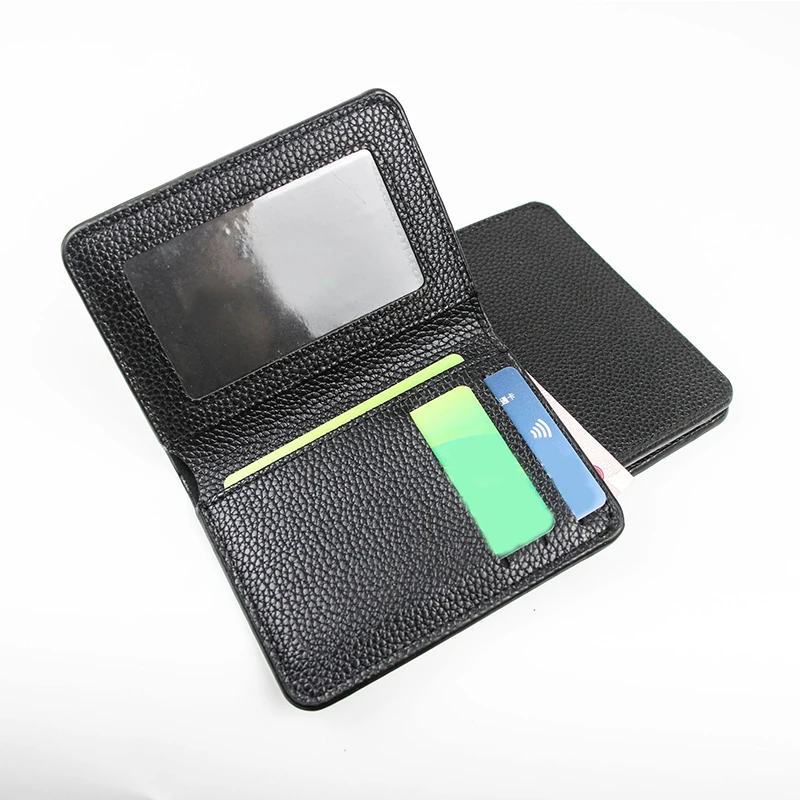 

1PC Black Coin Purse Litchi Pattern Coin Purse Ultra-thin Wallet Bank Card Card Package Driving License Leather Case 11*8.5*1CM