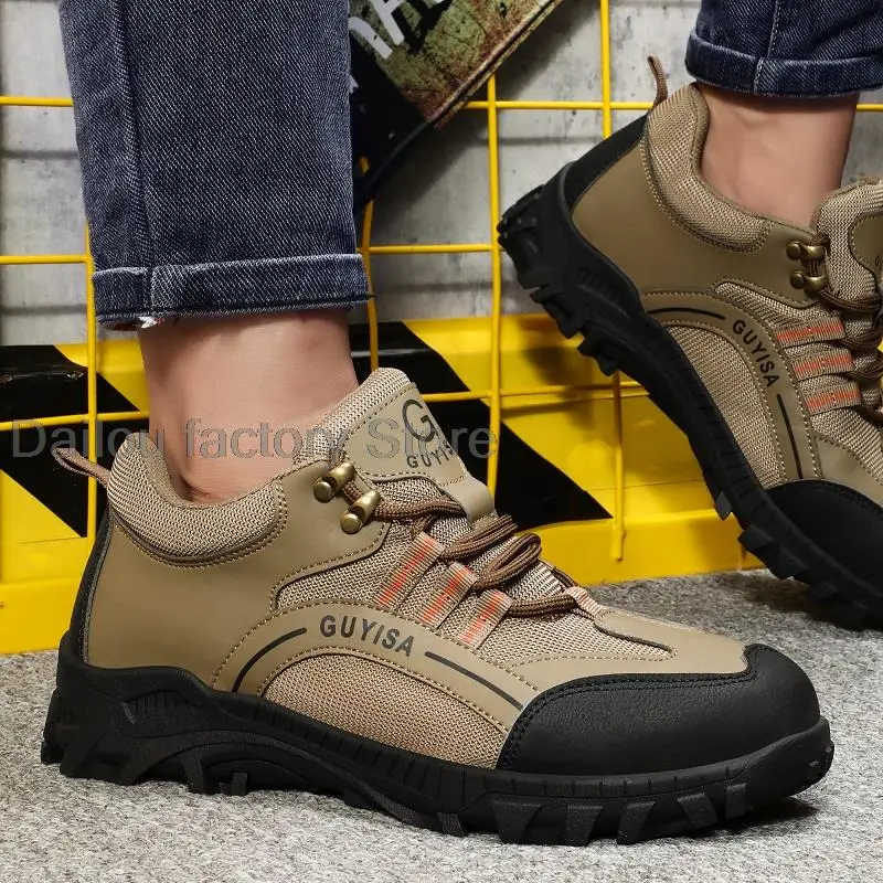 Защитные Нескользящие рабочие ботинки со стальным носком ударопрочные