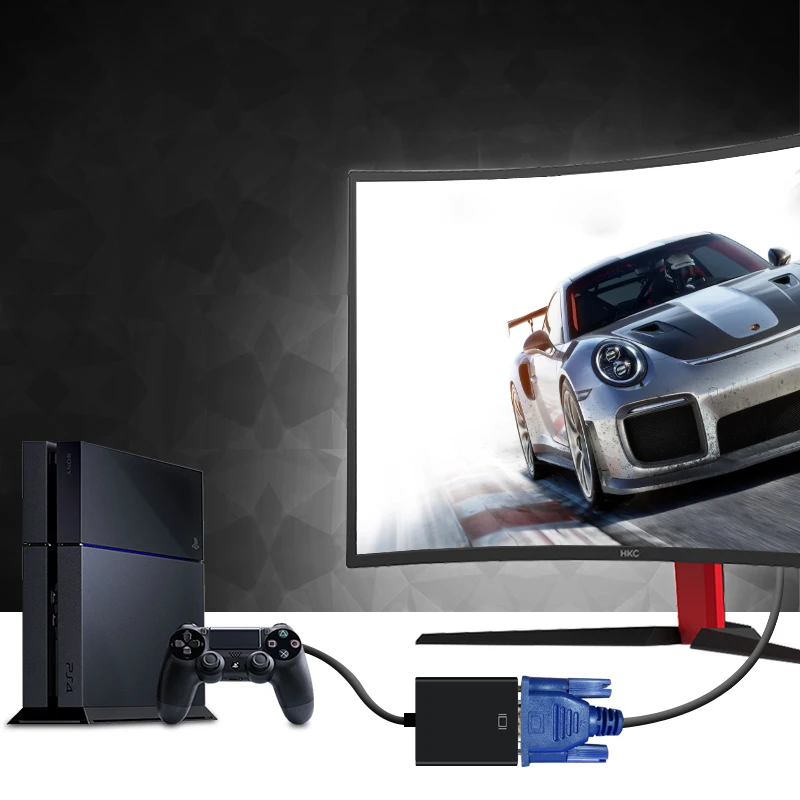 Кабель адаптер HEONYIRRY HDMI VGA 1080P для ПК HD ТВ XBOX PS3 PS4 ноутбуков приставок|converter cable|hdmi to