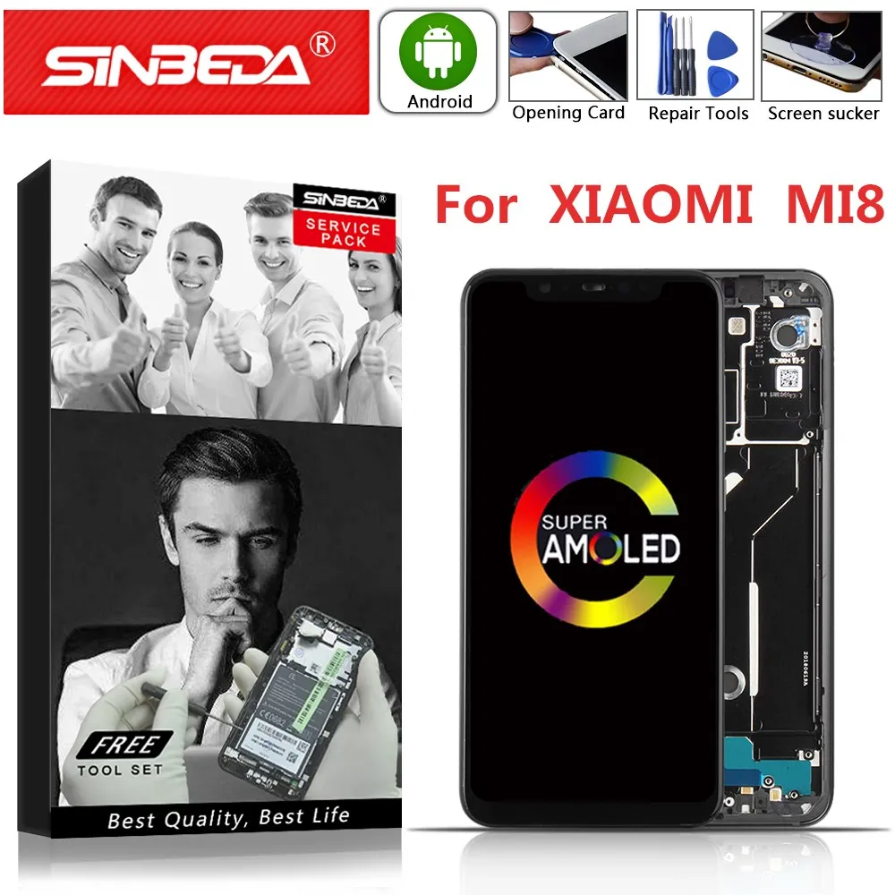 6 21 &quotоригинальный для XIAOMI Mi 8 ЖК дисплей сенсорный экран с рамкой дигитайзер Xiaomi