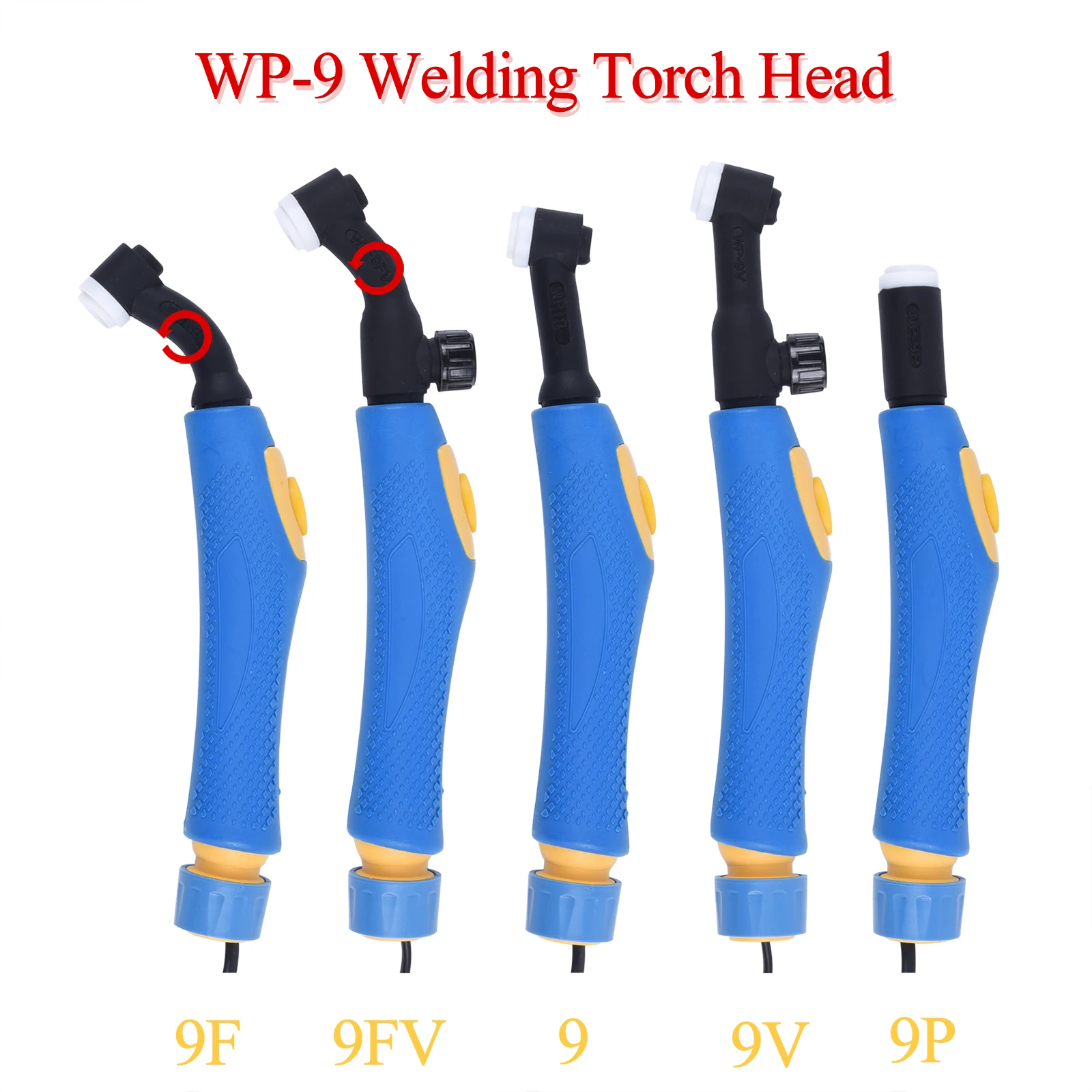 WP9 WP 9F 9F 9V 9FV 9P SR9 SR9F SR9V SR9FV SR9P TIG Torch Body Air Cooled Head Human Engineering Design Rotatable 125 AMP