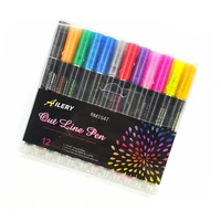 outline pen double line pen 12 color per pack double line pen double line pen markers set drawing supplies