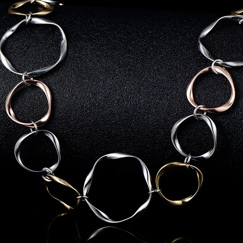 Ожерелье женское длинное простое с большим кольцом элегантное Очаровательное