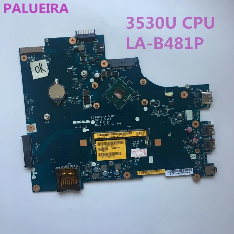 PALUBEIRA для Dell inspiron 15 3531 ноутбук материнская плата CN-0Y3PXH 0Y3PXH ZBW00 LA-B481P основная N3530