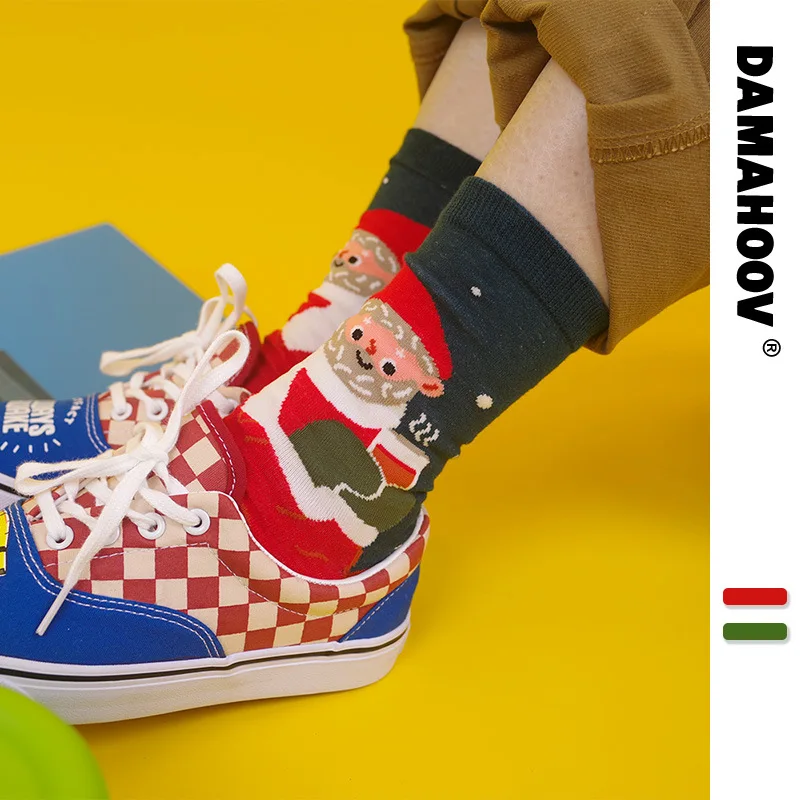 Хлопковые носки с рождественскими мотивами женская и мужская обувь Новинка 2019