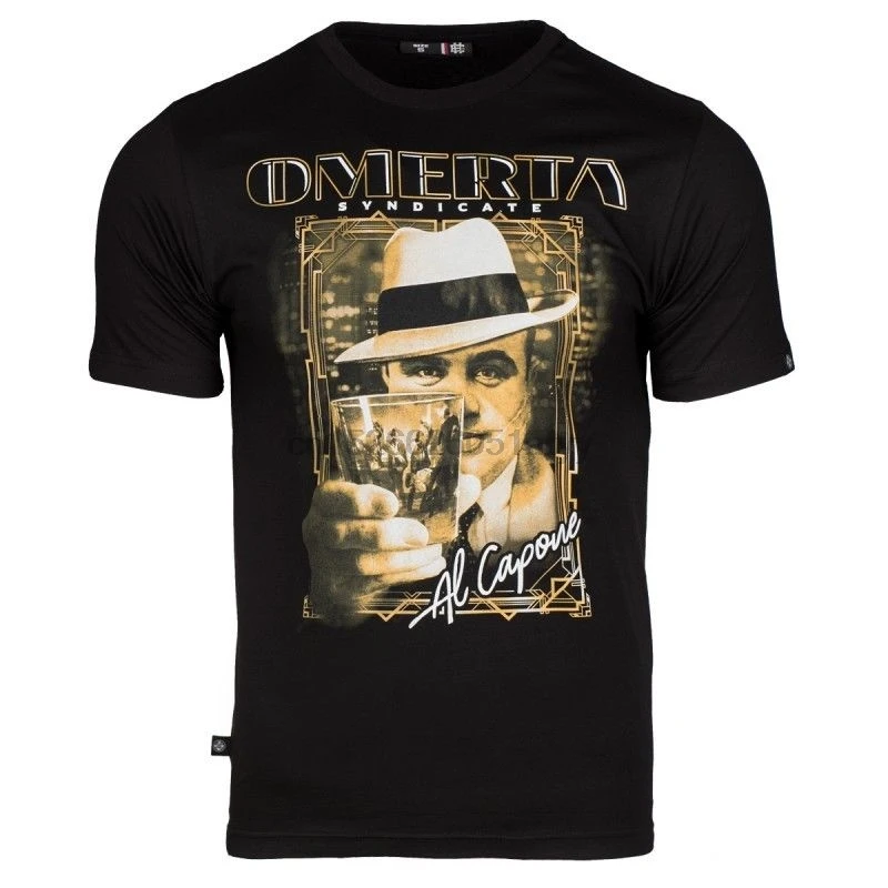 

T-SHIRT EXTREME HOBBY 2018 OMERTA SYNDICATE AL CAPONE MAFIA 100% COTTON BLACK 3D Men Hot Cheap Short Sleeve Male T Shirt