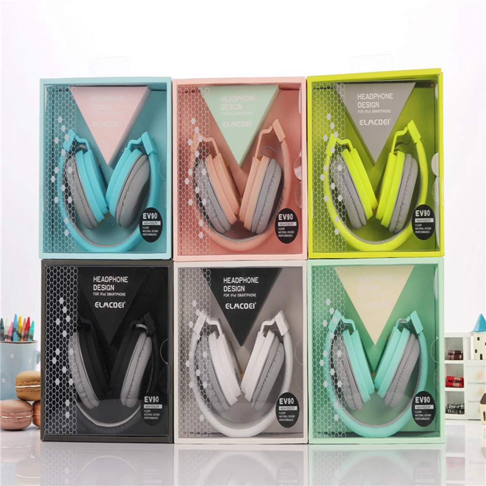 Модные милые наушники DISOUR детская складная гарнитура карамельного цвета с