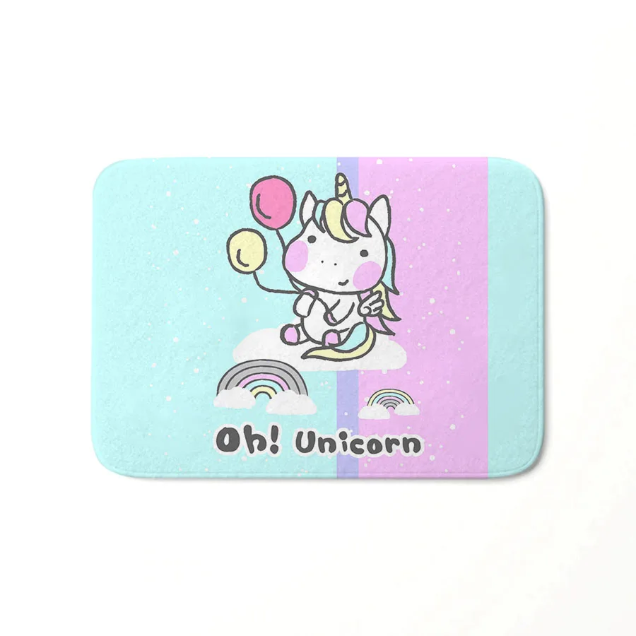 Мультяшные розовые милые радужные единороги приветственные Коврики для пола