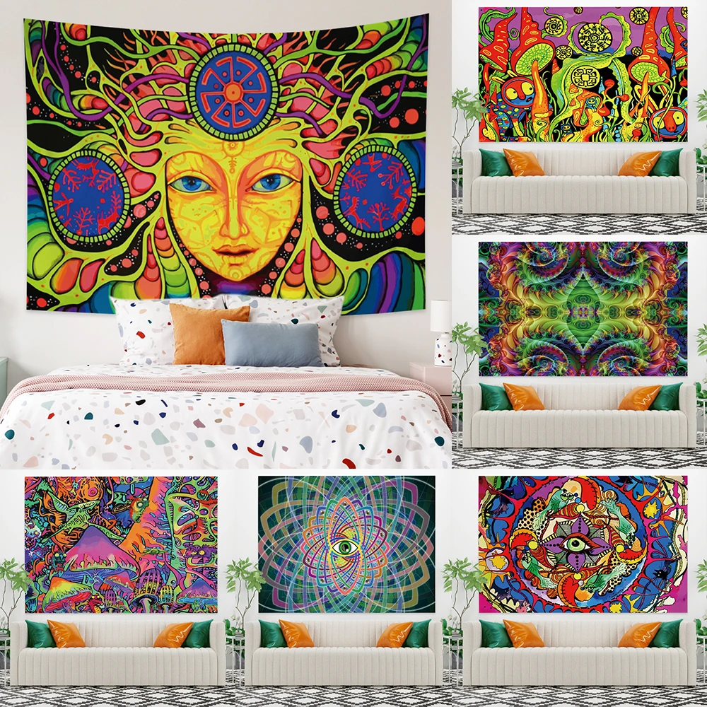 

Indian Mandala Tapestry Wall Hanging Bohemian Decoration Gypsy Psychedelic Tapiz Witchcraft Supplies Tapestry Hippie Wall Blanke