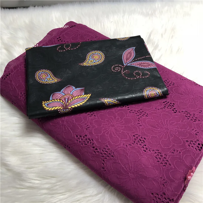 Комплект из кружевной ткани карамельного цвета с швейцарским хлопком 5 + 2