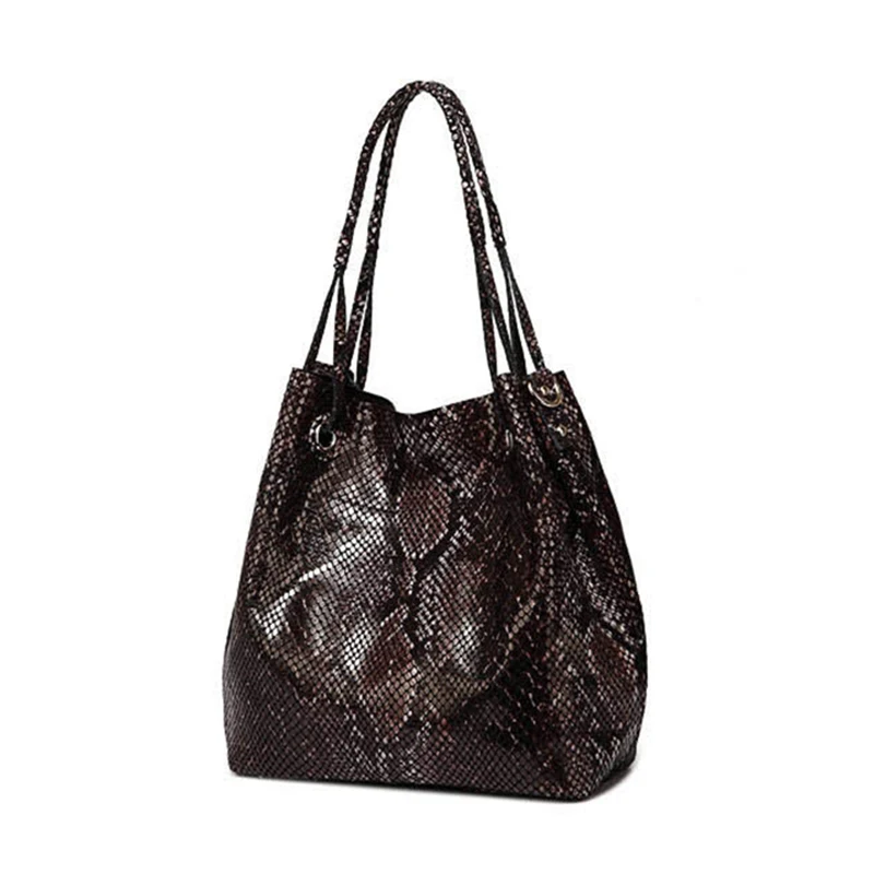 Сумка-тоут из натуральной кожи под змеиную кожу с узором | Багаж и сумки