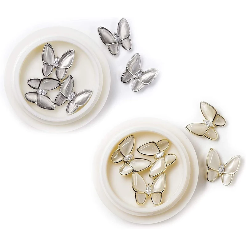 

3D Fly Moving Butterfly Nail Art Rhinestones Crystal Studs Charming Gem DIY Diamond Nails Jewelry Acrylic Decoration