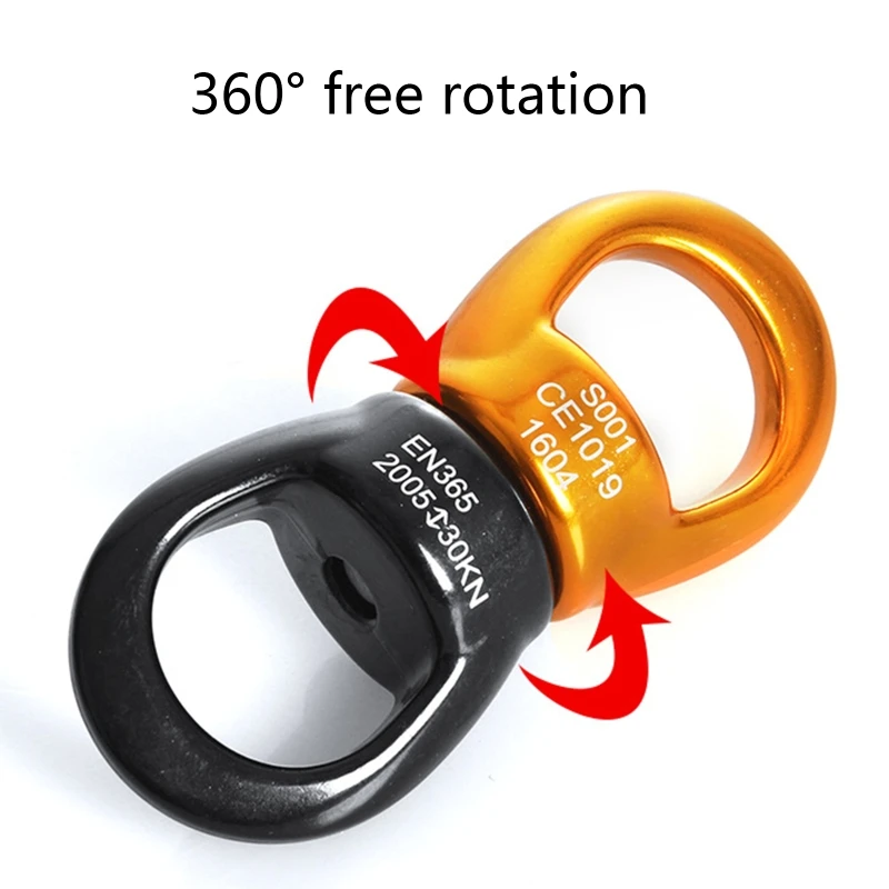 

30KN Outdoor Klimmen Karabijnhaak Swivel Connector Universele Gimbal Ring Yoga Swing Hangmat Touw Swivel Rotatie Connector