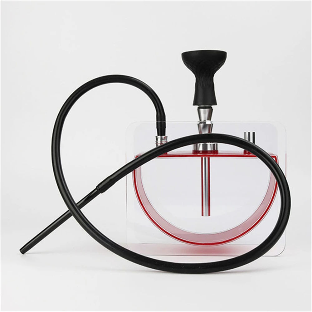 

2020 Acrylic Semicircle Shisha Pipe Hookah Set With Shisha Silicone Bowl Hose Metal Tongs Chicha Narguile Accessories