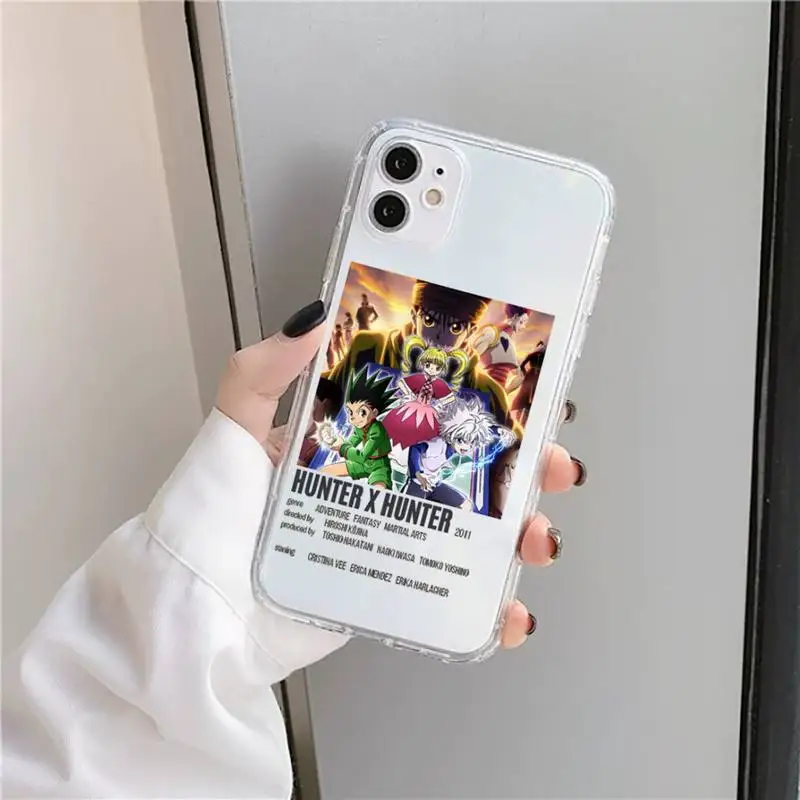 

Hunter x hunter Anime mobile Phone Case Transparent soft For iphone 5 5s 5c se 6 6s 7 8 11 12 plus mini x xs xr pro max