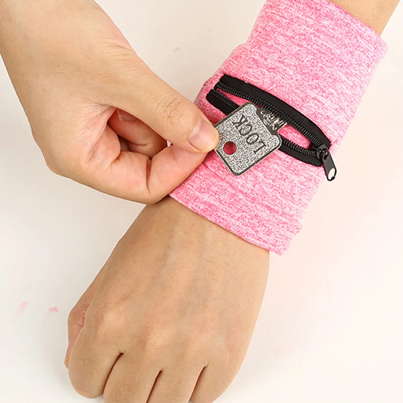 

Running Wrist Wallet Sport Exercise Wipeable Pouch Zipper Hide Money ID Card Key Multifunctional Wristband Arm Bag Gym Fitness