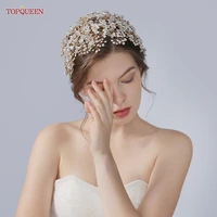 topqueen hp240 alloy leaf ornaments rhinestone wedding crown tiaras and headpiece for women bridal hair jewelry diadem headbands