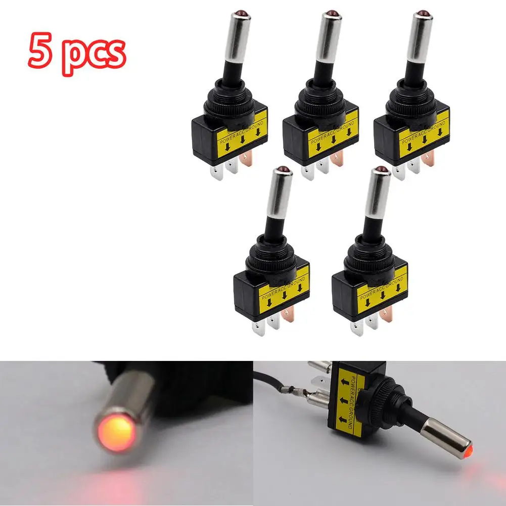 

5PCS 12V 20A Car Auto LED Light Toggle Rocker Switch ON/OFF Modification Switch Toggle Switchfor Vehicles Boats For /RV/ Yacht