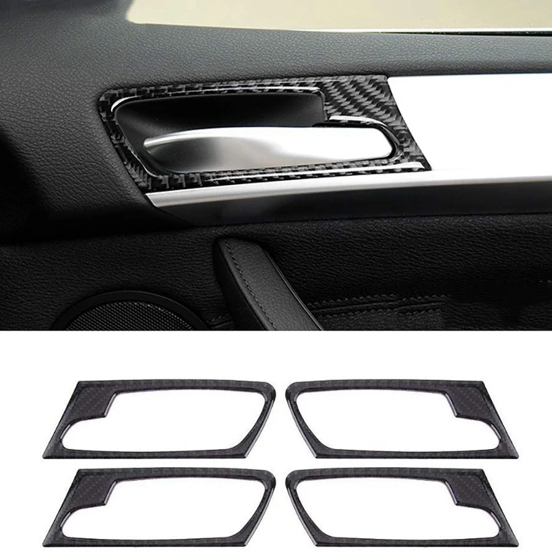 Углеродное волокно крышка внутренней дверной ручки Накладка для BMW X5 E70(2008-2013) X6